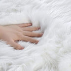 ORINOVA White Shag Round Rugs 6ft Washable Faux Sheepskin Fluffy Fur Area Rugs - Image 8