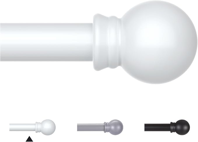 Thestoa Curtain Rods for Windows 48 to 84-92 Inch, Stainless Steel Rods for by Thestoa