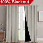 NICETOWN Natural 100% Blackout Curtains - Image 2