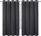 LEMOMO Dark Grey Blackout Curtains 52 x 63 Inch Length/Set of 2 Curtain - Image 2