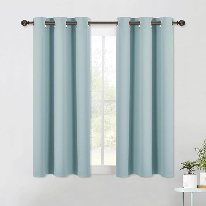 NICETOWN Modern Blackout Curtains Noise Reducing, Sky Blue, 2 Panels, W42 x L54 by NICETOWN