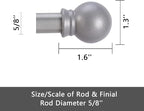 GXOACKJ 2 Pack Silver Curtain Rods - Image 5