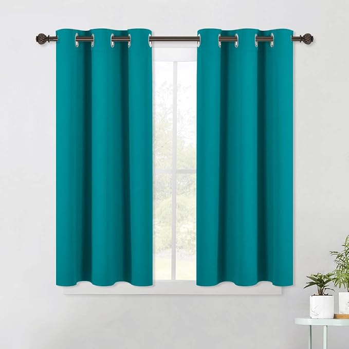 NICETOWN ROM Darkening Curtains 45 inch Length 2 Panels, Thermal Insulated by NICETOWN