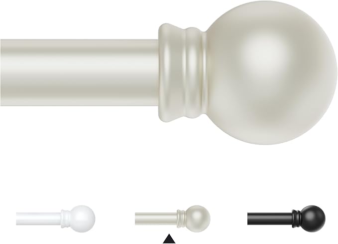 Thestoa Nickel Curtain Rods for Windows 30-62 Inch, 5/8" Stainless Steel Small by Thestoa