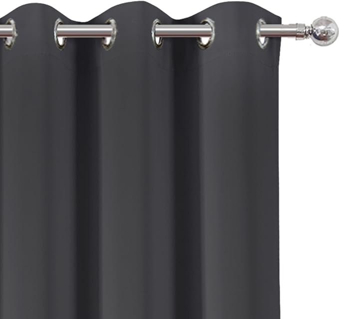 LEMOMO Dark Grey Thermal Blackout Curtains/42 x 72 Inch/Set of 2 Panels Room - Image 7