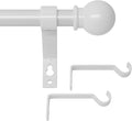 White Curtain Rods for Windows 28 to 48 Inch, Heavy Duty Curtain Rod Set by GSBLUNIE