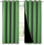 NICETOWN 100% Blackout Curtains 45 inches Long, Forest Green, 1 Pair, 52 inches - Image 2