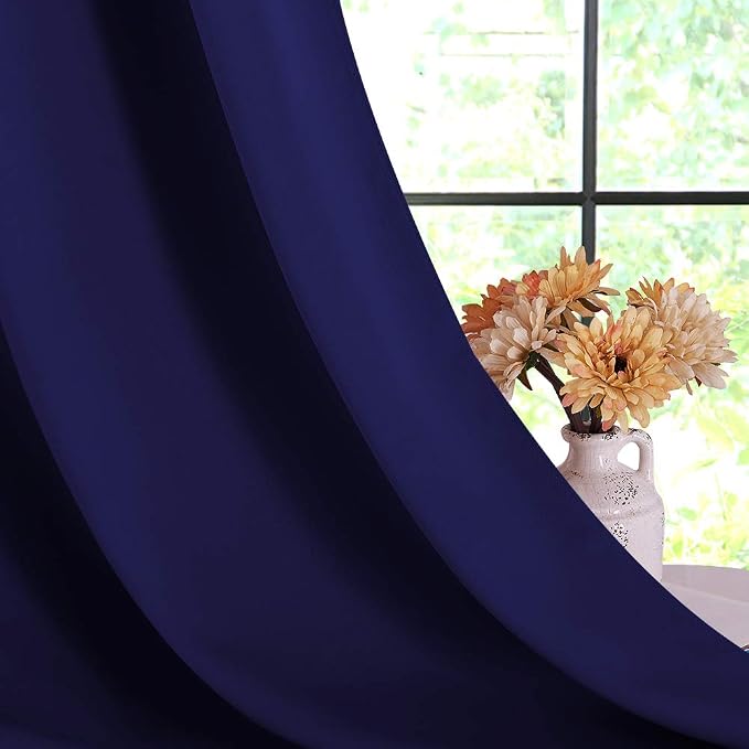 NICETOWN Blackout Window Curtains 80 inch Long, 2 Panels, 34 inch, Royal Blue - Image 4
