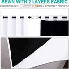 NICETOWN White 100% Blackout Curtains 45 inches Long, 2 Thick Layers Completely - Image 5