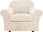 H.VERSAILTEX Rich Velvet Stretch 2 Piece Cover Chair Slipcover Sofa Cover by HVERSAILTEX