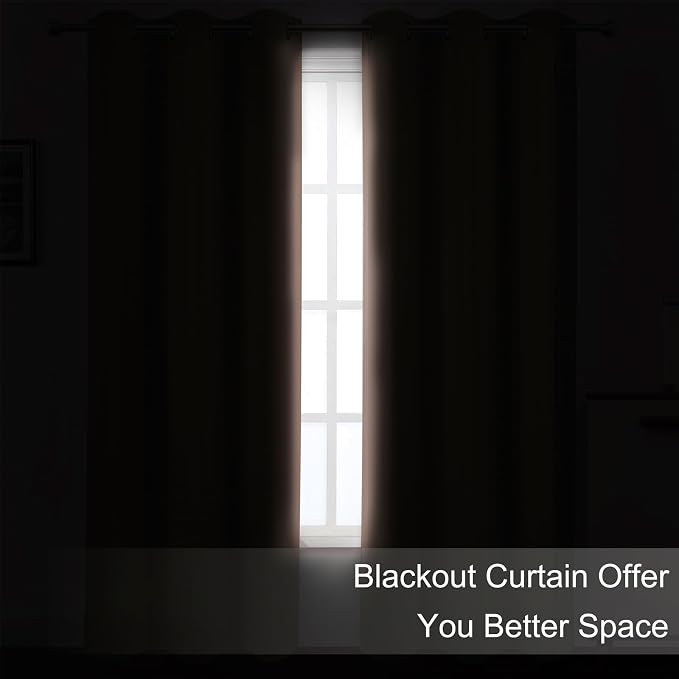 LEMOMO Blush Thermal Blackout Curtains/38 x 84 Inch/Set of 2 Panels Room - Image 3