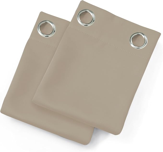 LEMOMO Blackout Curtains 52 x 84 inches Long Khaki Curtains Set of 2 Panels - Image 9