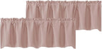 Chyhomenyc Blush Pink Valances for Window, Room Darkening Short Curtains for by Chyhomenyc