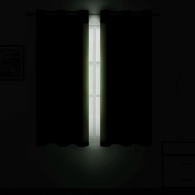 LEMOMO Light Green Blackout Curtains 38 x 54 Inch Length/Set of 2 Curtain - Image 3