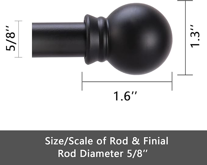GXOACKJ Curtain Rods for windows 32-48 inch, 5/8 inch Decorative Curtain Rod Set - Image 5