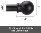 GXOACKJ Curtain Rods for windows 32-48 inch, 5/8 inch Decorative Curtain Rod Set - Image 5