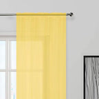 SpaceDresser Yellow Sheer Curtains 4 Panels Rod Pocket Semi-Sheer Curtain 45 - Image 3