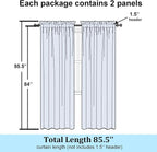 Simplebrand Aqua Sheer Curtains 84 Inches Long, Light Filtering Rod Pocket - Image 8