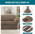 Turquoize 4 Piece Sofa Covers for 3 Cushion Couch Sofa Slipcover Soft Couch - Image 4