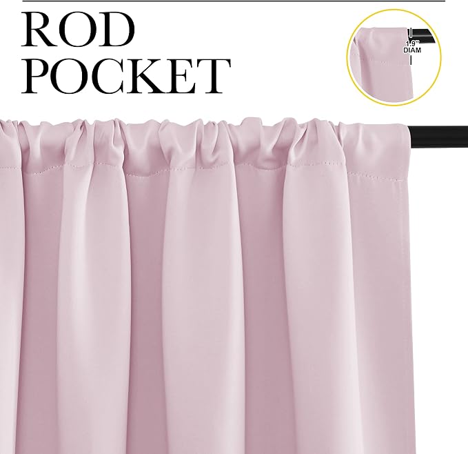 NICETOWN 2 Panels Blackout Curtains, Rod Pocket Thermal Insulated Drapes - Image 2