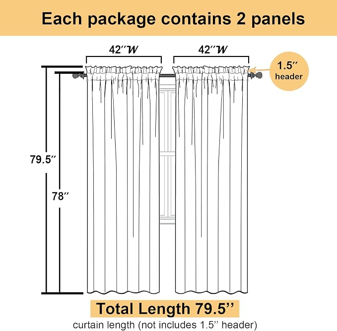 Lecloud Turquoise Sheer Curtains 78 Inches Long 2 Panels, Elegant Gauzy Airy - Image 3