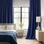MIULEE Navy Blue Back Tab Blackout Curtains 108 Inch Long 2 Panels Set - Image 2