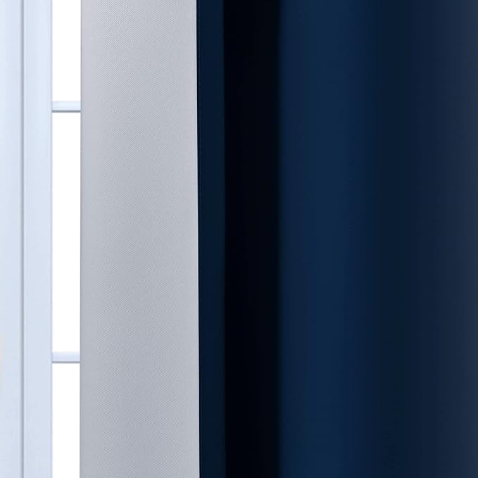 Yakamok Blue and Greyish White Ombre Curtains, Room Darkening Gradient Color - Image 4