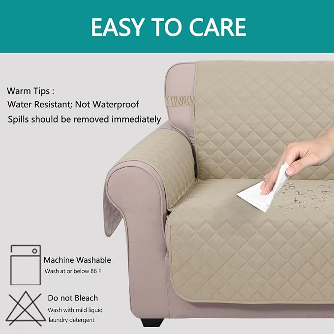 U-NICE HOME 4 Seater Sofa Cover 91 Inch Large Couch Covers - Image 5