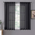 Tollpiz Short Sheer Curtains Living Room Linen Textured Curtain Sheers Light by Tollpiz