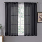 Tollpiz Short Sheer Curtains Living Room Linen Textured Curtain Sheers Light by Tollpiz