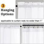 Gwine White Sheer Curtains 90 Inches Long 2 Panels Set, Light Filtering Solid - Image 4