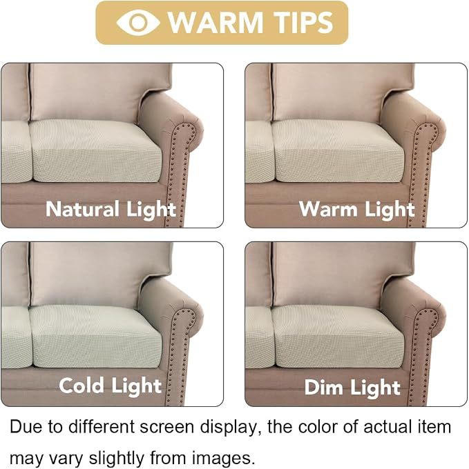H.VERSAILTEX Stretch Couch Cushion Covers Individual Seat Sofa Chair Slipcovers - Image 7