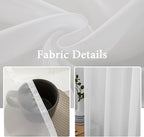 MIULEE 2 Panels Solid Color White Sheer Window Curtains Elegant Window Voile - Image 2