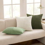 MIULEE Olive Green Decorative Throw Pillow Covers 20x20 Inch - Image 3