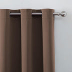 LEMOMO Blackout Curtains 66 x 54 Inch Long Chocolate Curtains Set of 2 Panels - Image 6