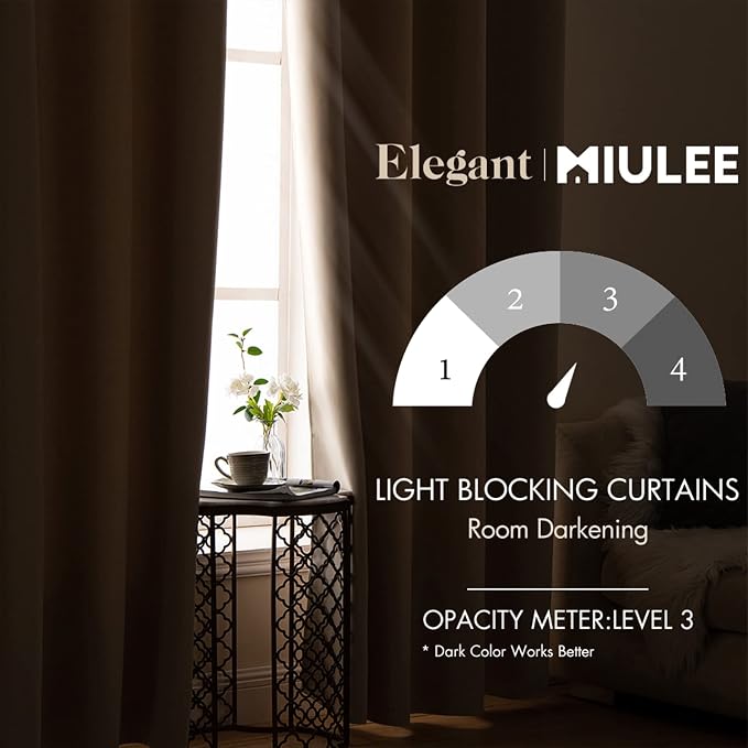 MIULEE Blackout Curtains for Bedroom Living Room Thermal Insulated Room - Image 2