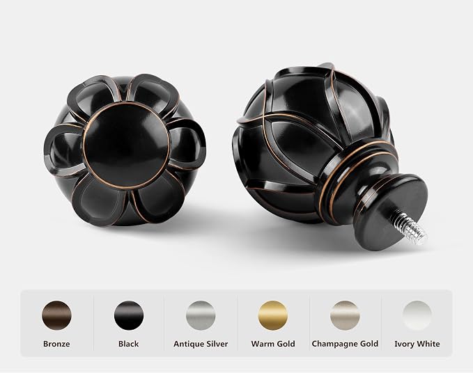 KAMANINA Black Curtain Rod for Windows 72 to 144 Inches Long Heavy Duty Curtain - Image 2