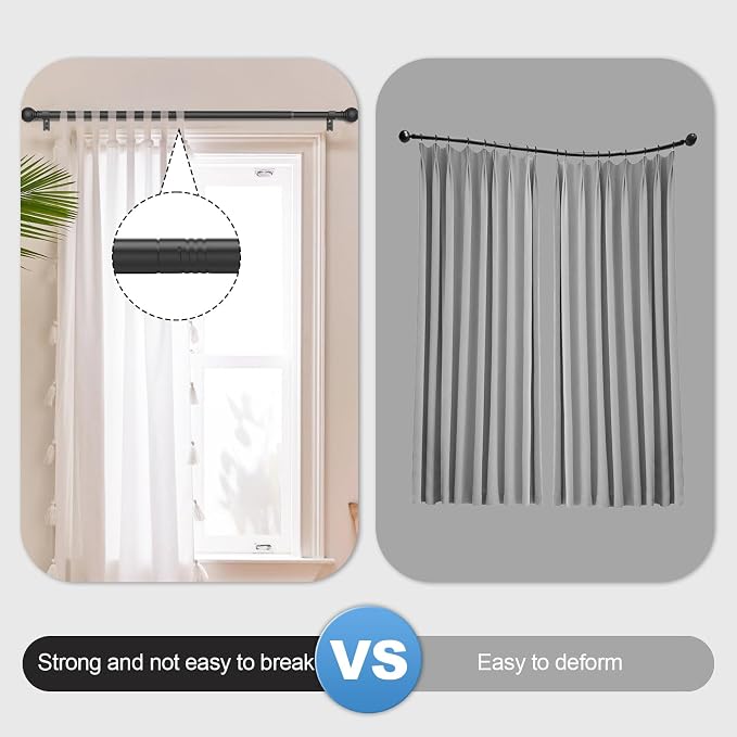 Matte Black Curtain Rods for Bedroom - Image 4
