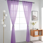SpaceDresser Sheer Voile Window Treatment Rod Pocket Curtain Panels - Image 2