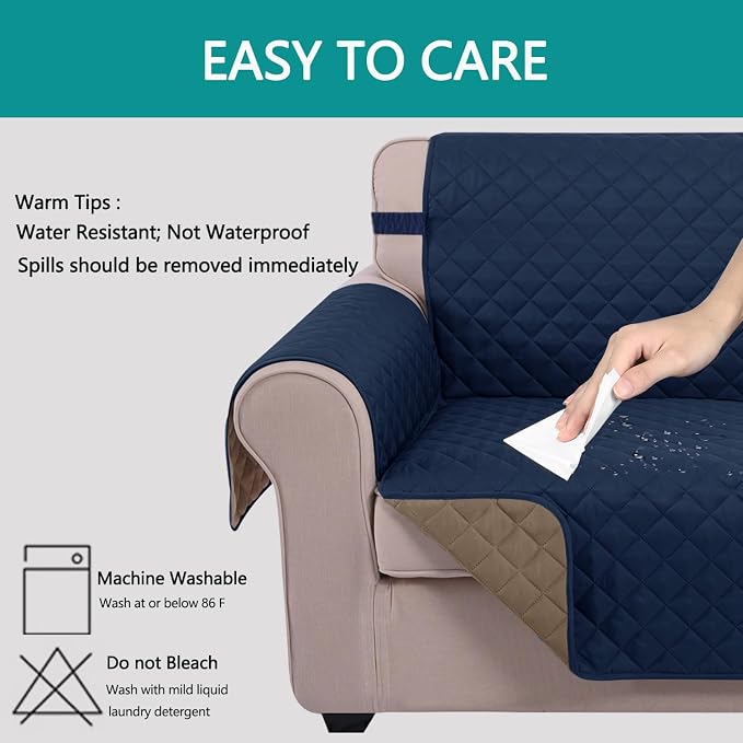 U-NICE HOME Loveseat Sofa Cover Reversible Couch Cover - Image 5