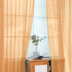 SpaceDresser Beige Sheer Curtains 4 Panels Rod Pocket Semi-Sheer Curtain 63 - Image 4