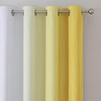 Estelar Textiler Ombre Yellow and Greyish White Blackout Curtains 96 Inches Long - Image 4
