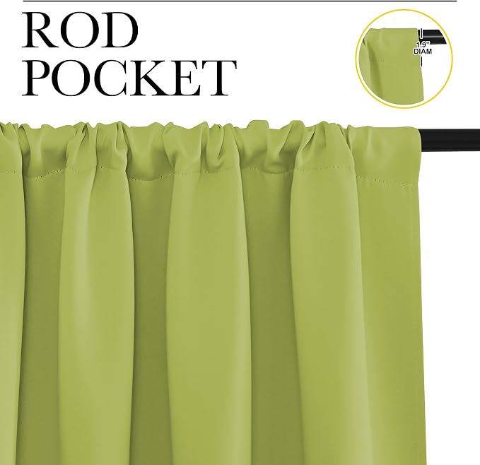 NICETOWN 2 Panels Blackout Curtains, Rod Pocket Window Curtains Room Darkning - Image 2