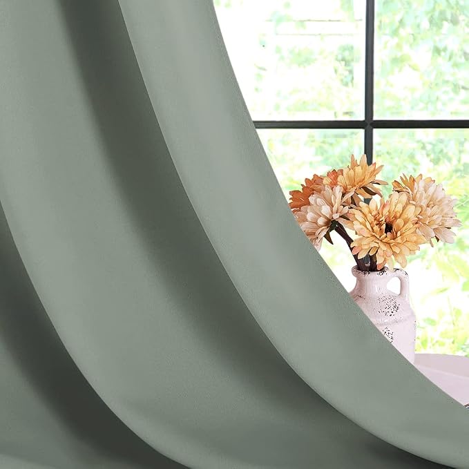 NICETOWN Window Curtain Panels, 1 Pair, 34 by 80-inch, Thermal Insulated Solid - Image 6