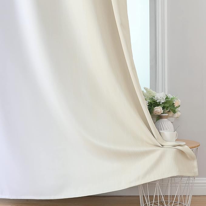 Estelar Textiler Ombre Greyish White and Beige Blackout Curtains & Drapes 96 - Image 6