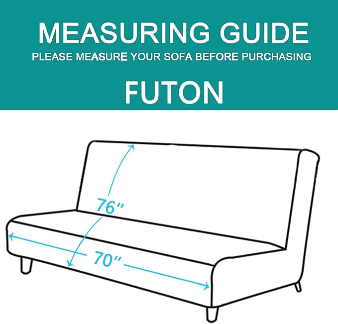 U-NICE HOME Futon Sofa Covers Reversible Sofa Slipcover Armless Cover Furniture - Image 4