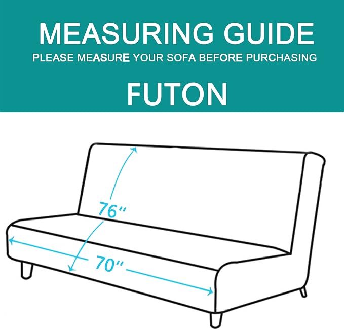 U-NICE HOME Futon Sofa Covers Reversible Sofa Slipcover Armless Cover Furniture - Image 5