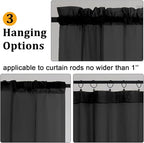 Gwine Black Sheer Curtains 120 Inches Long 2 Panels Set, Extra Long Sheer Black - Image 4