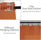 Sheer Orange Curtains for Bedroom Living Room 63 Inch Length 2 Panels, Airy - Image 4