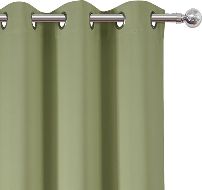 LEMOMO Sage Green Thermal Blackout Curtains/42 x 95 Inch/Set of 2 Panels Room - Image 6